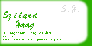 szilard haag business card