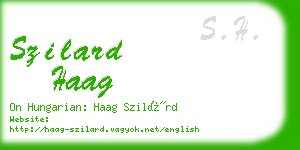 szilard haag business card